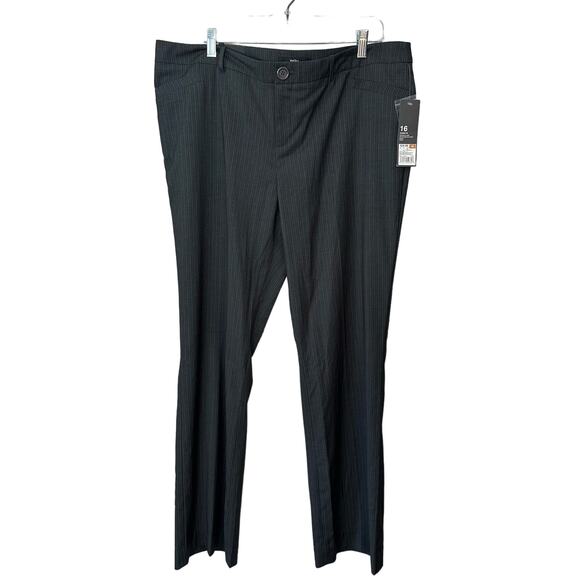 Mossimo Grey Stripe Pant Modern Fit Bootcut Stretch Womens Size 16 Slimming New - Picture 1 of 9